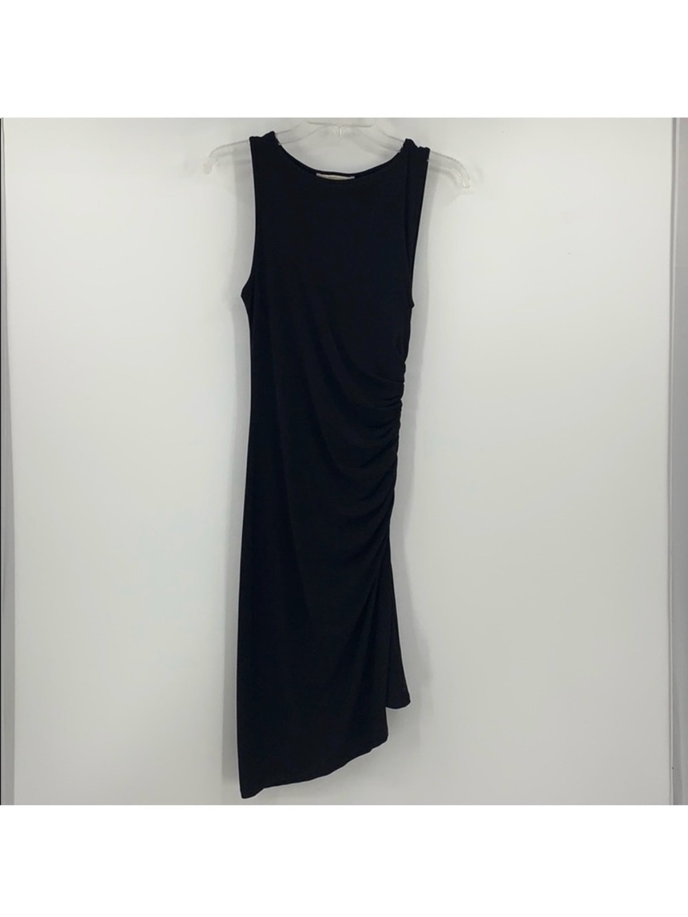 Michael Kors Black Asymmetrical Sleeveless Midi Dress